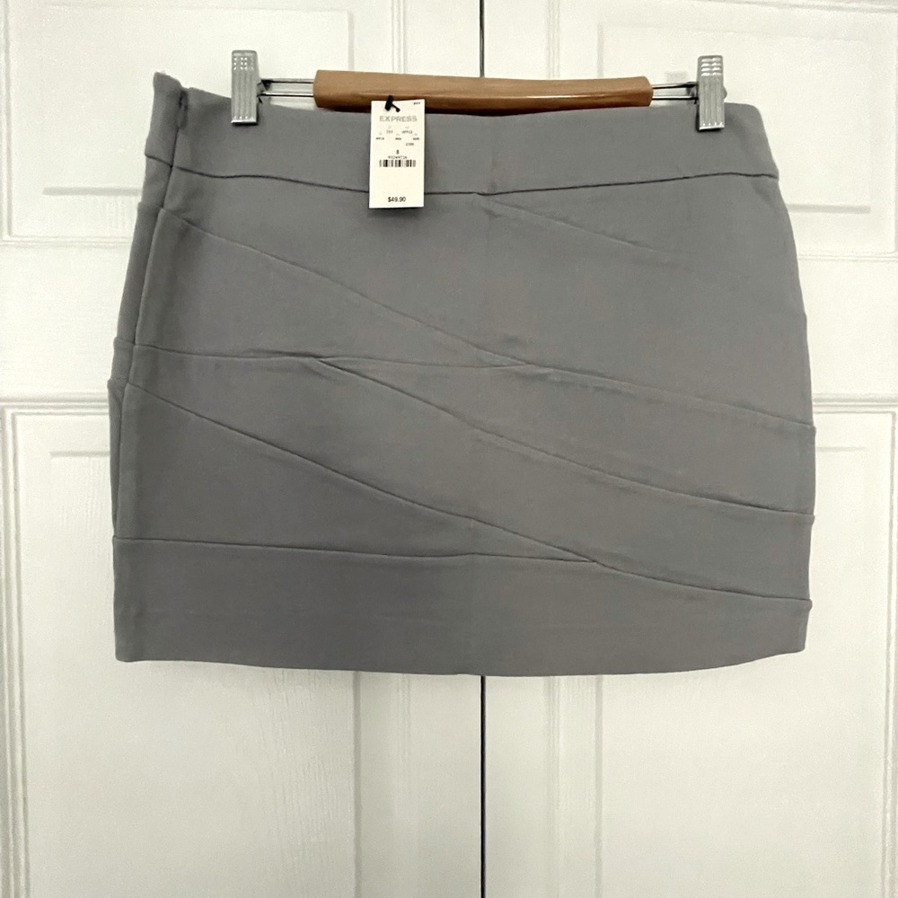 Express banded style miniskirt Gray